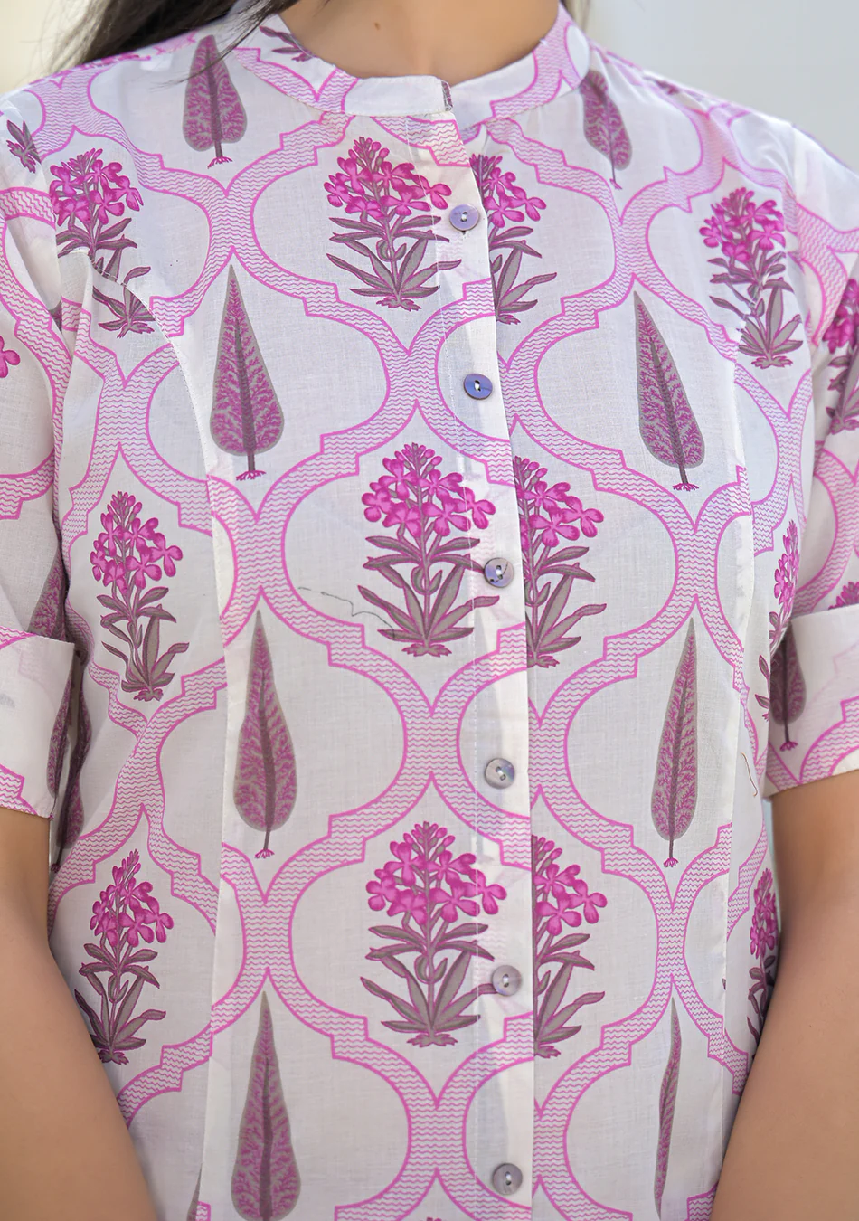 Aravalii Pink Mughal Motif Co-ord set - Image 9