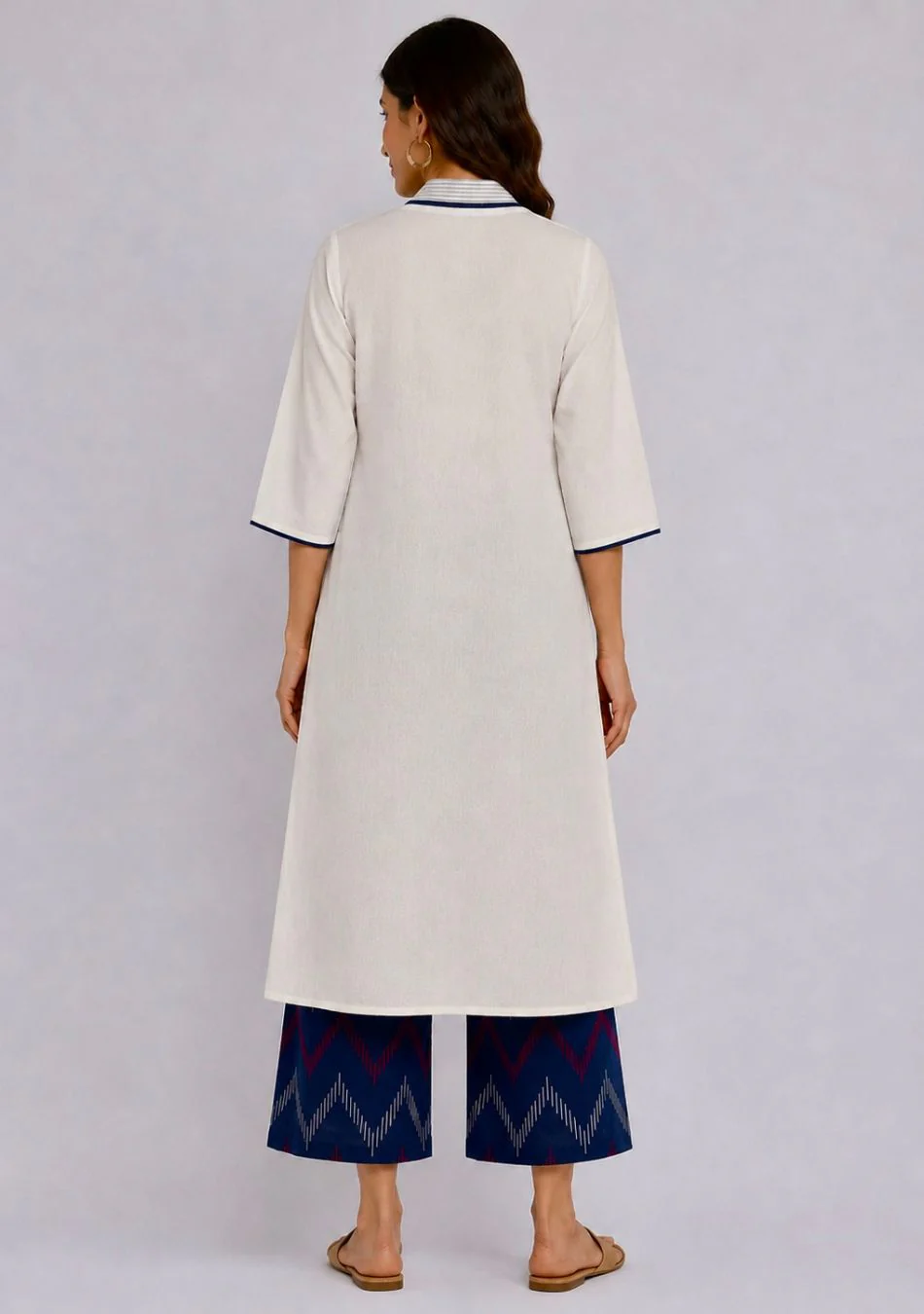 Aravalii Ivory Ikkat Noor Suit Set - Image 5
