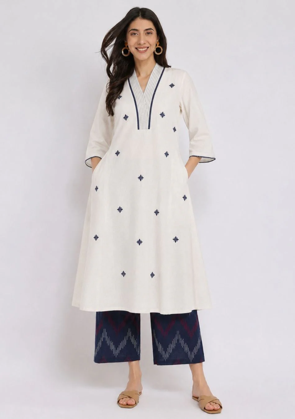 Aravalii Ivory Ikkat Noor Suit Set - Image 8