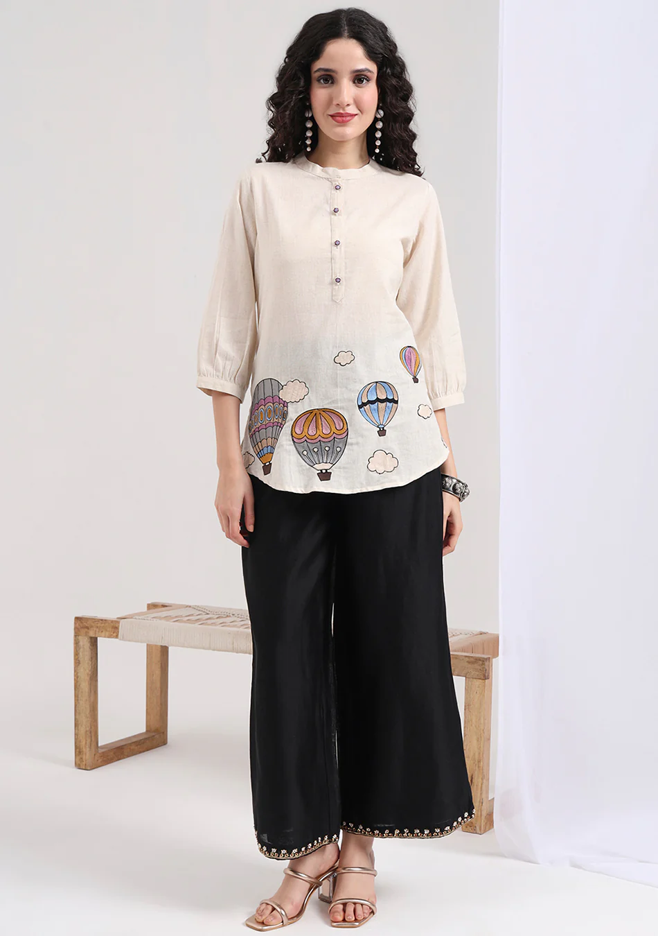 Creamy Dreamscape Embroidered Tunic - Image 2