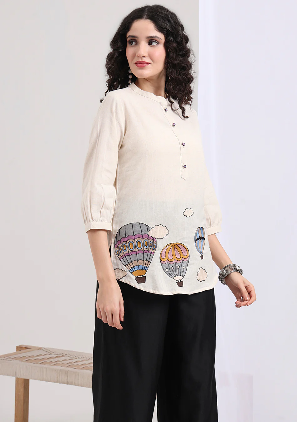 Creamy Dreamscape Embroidered Tunic - Image 5
