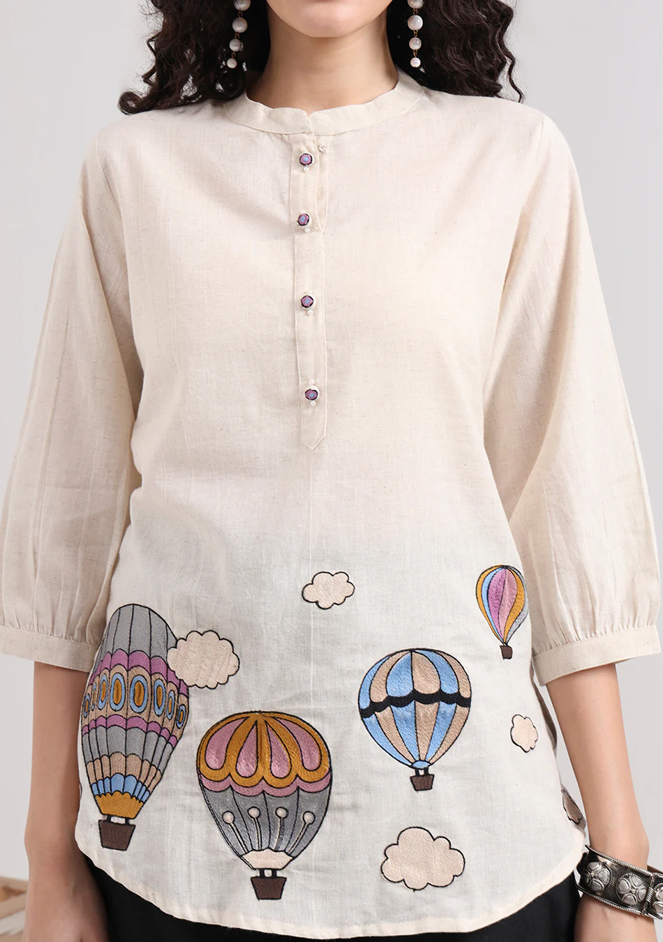 Creamy Dreamscape Embroidered Tunic - Image 6