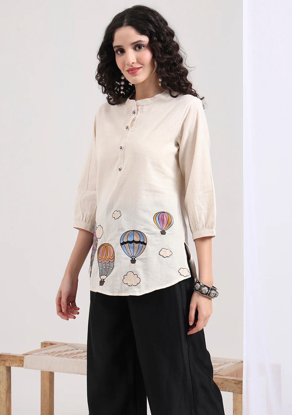 Creamy Dreamscape Embroidered Tunic - Image 7