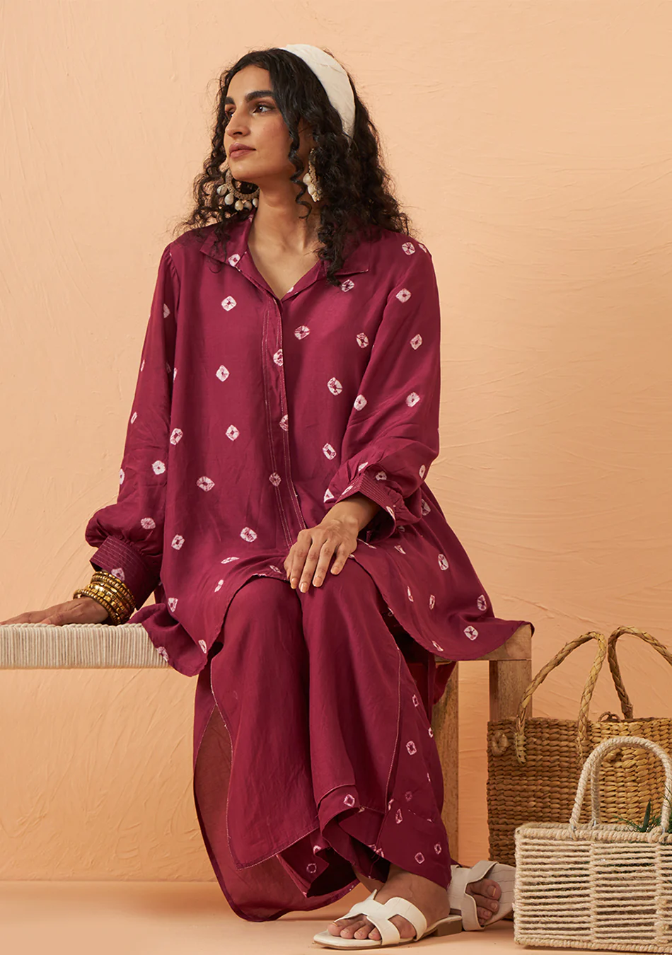 Aravalii Crimson Bandhani Set - Image 3