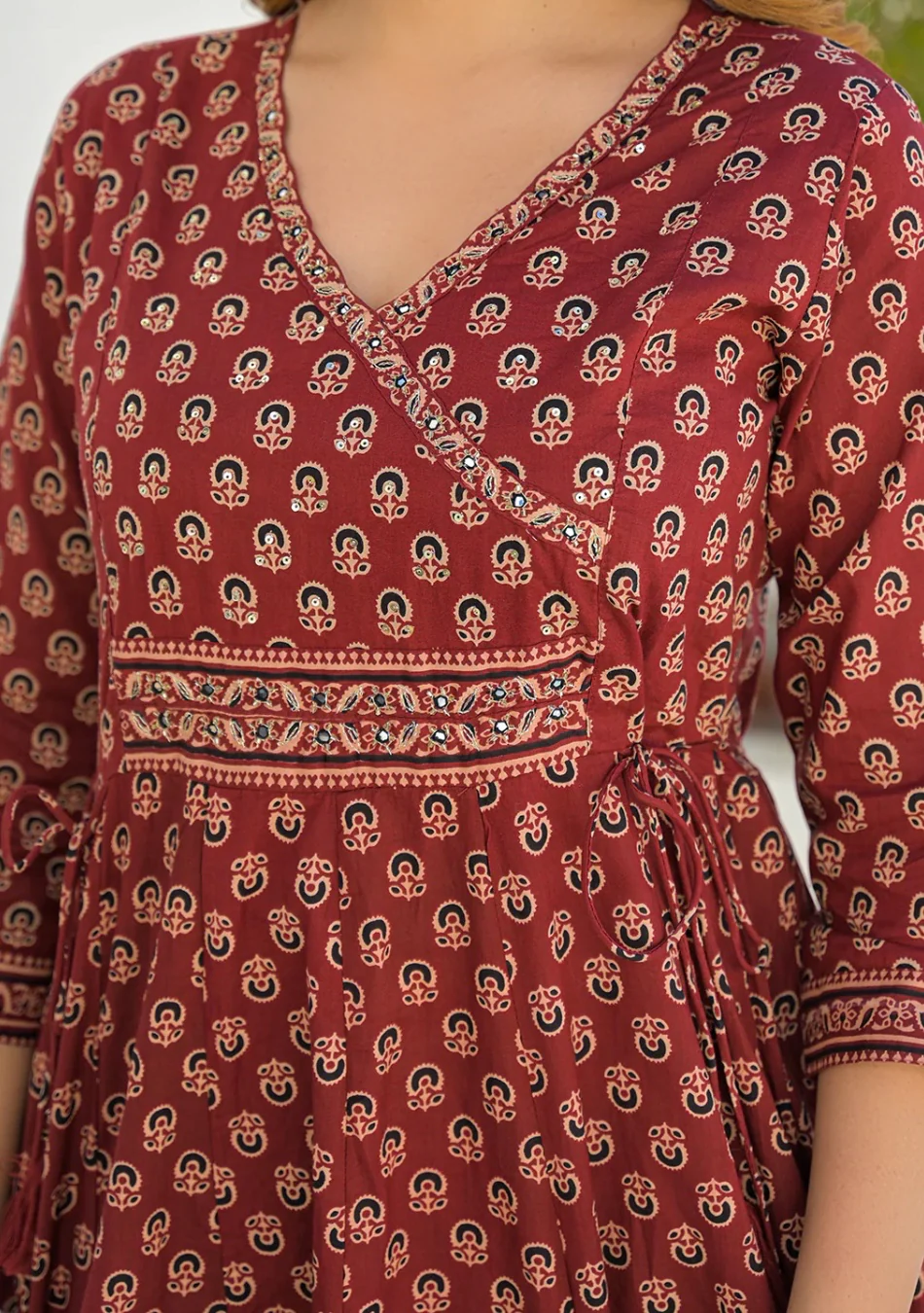 Aravalii Crimson Bloom Heritage Anarkali Set - Image 6
