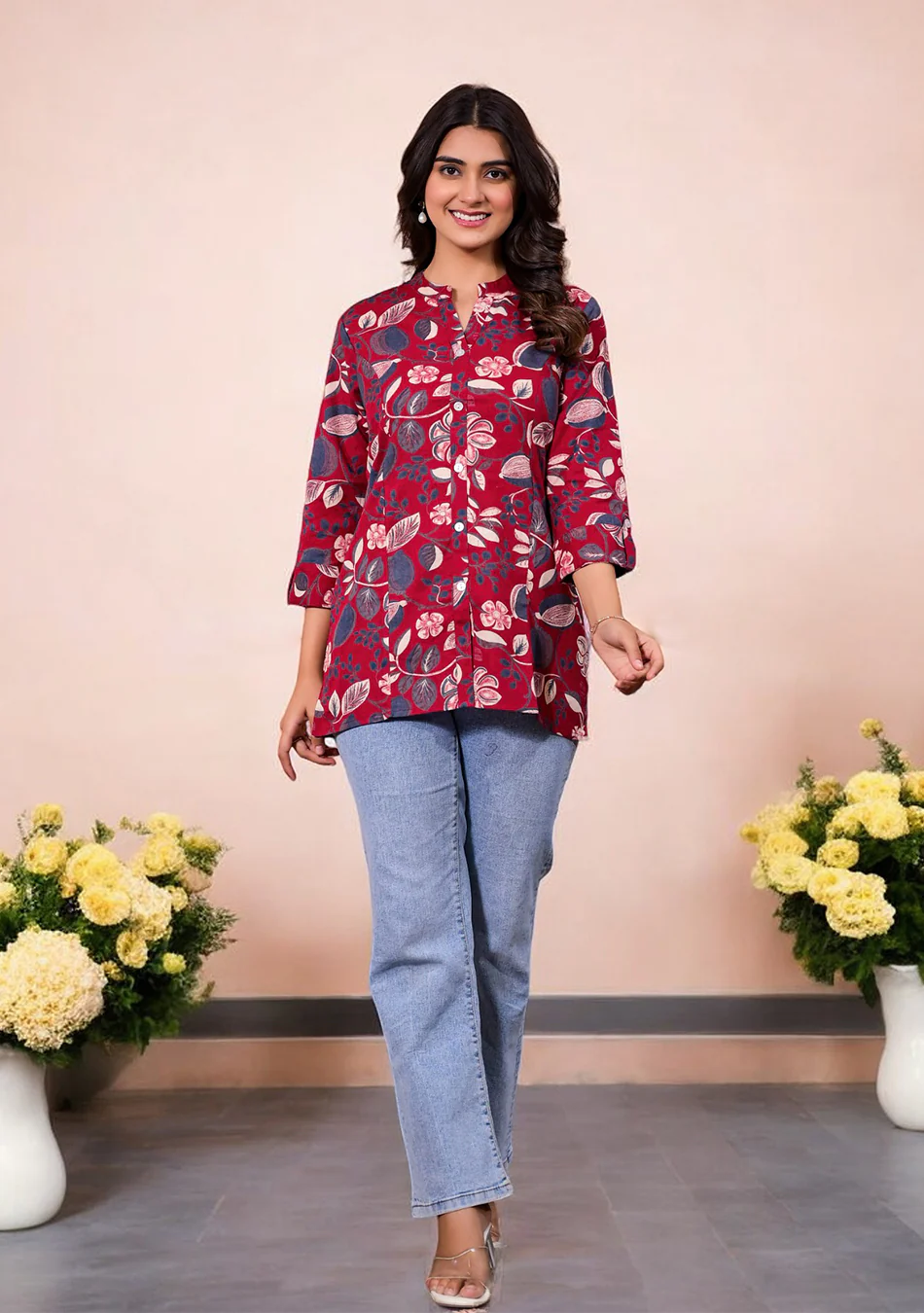 Aravalii Crimson Botanica Top