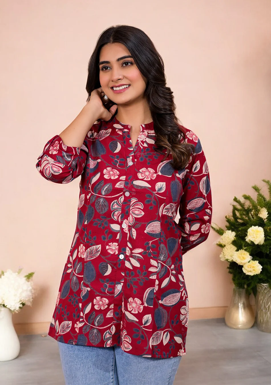 Aravalii Crimson Botanica Top - Image 6
