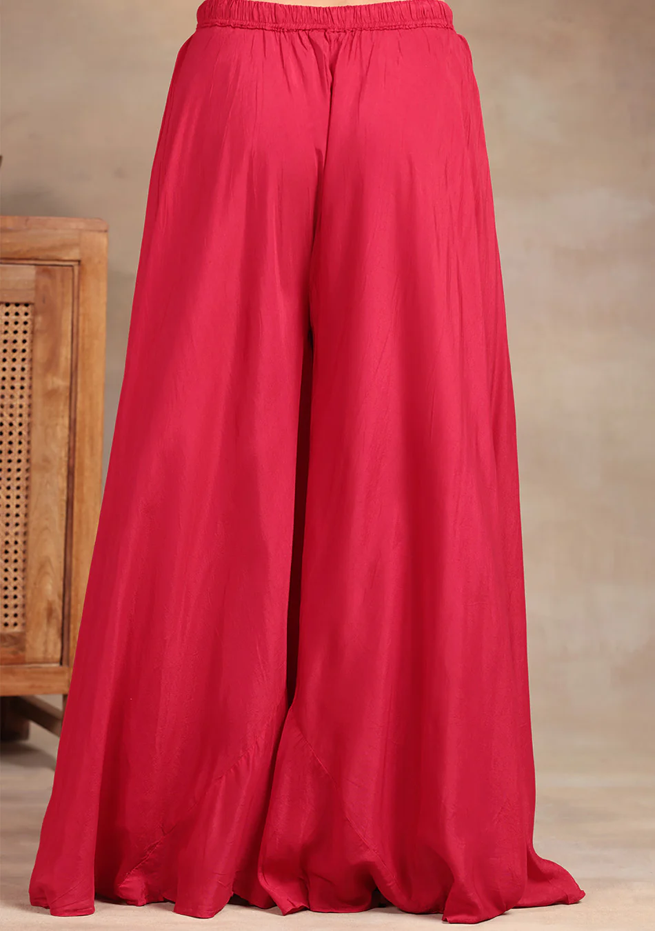 Crimson Star Hand Embroidered Sharara Set - Image 7