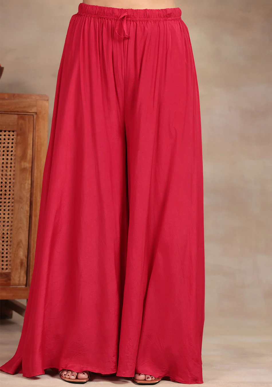 Crimson Star Hand Embroidered Sharara Set - Image 9