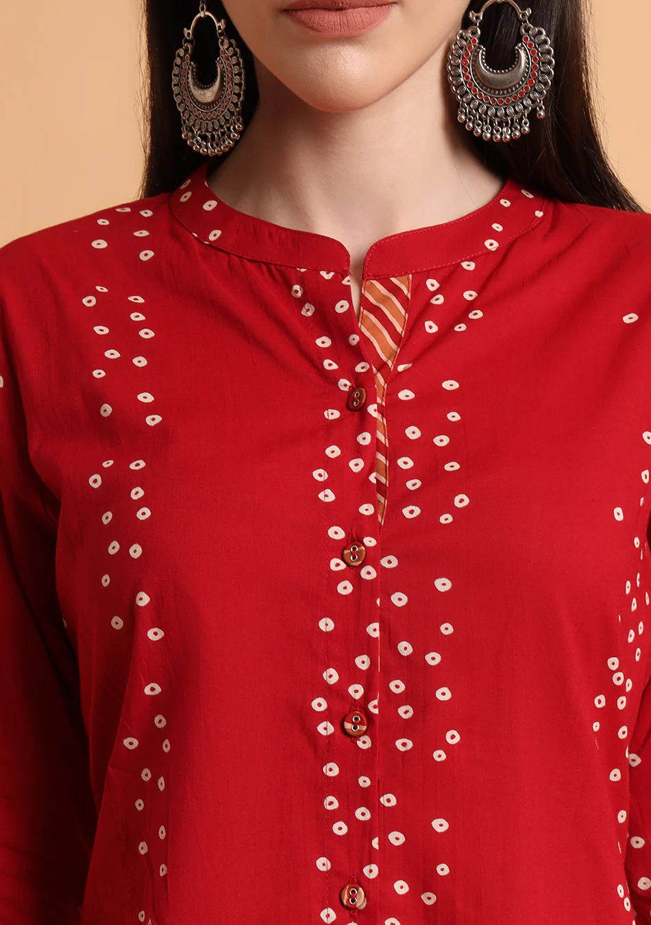 Deep Red Bandhani Top - Image 4