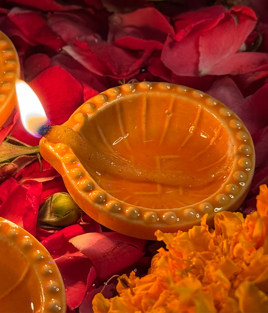 Peach Swastic Diya - Set of 6 - Image 6
