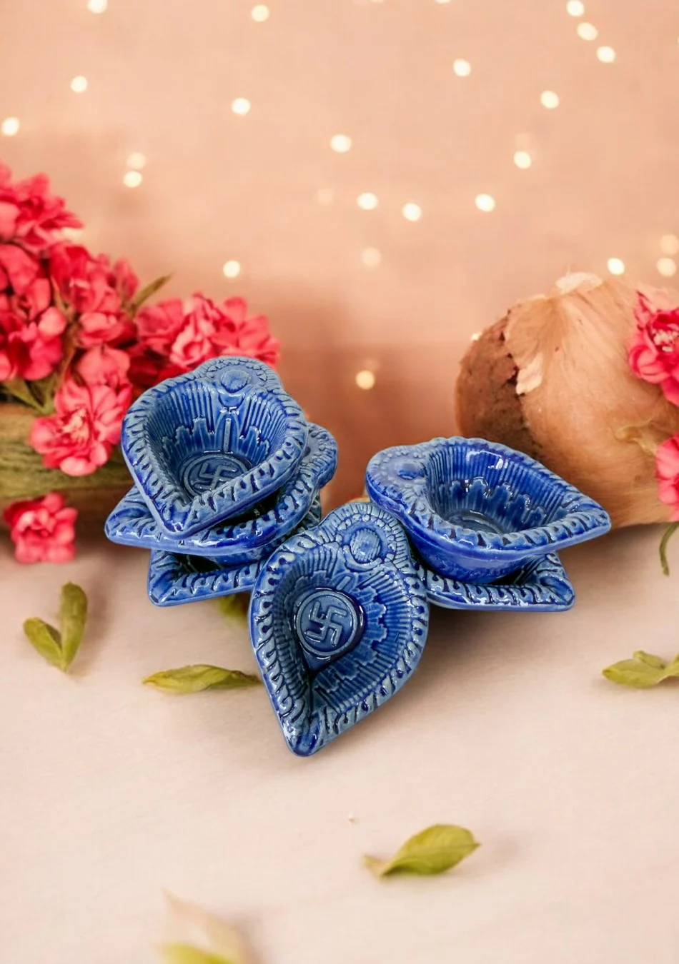 Ocean Swastic Diya Set of 6 - Image 3