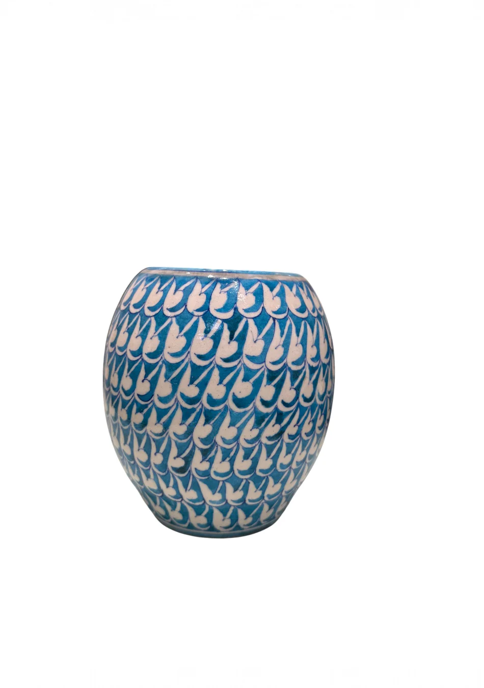 Blue Pottery Big Drum Vase - Image 3