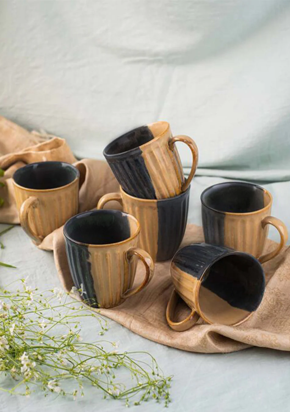 Sparrow Mugs - Set of 6 - Handcrafted - Image 3