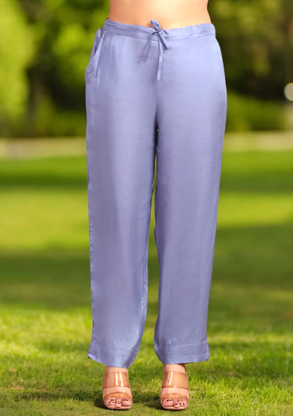 Dusty Blue Abstract print Suit Set - Image 7
