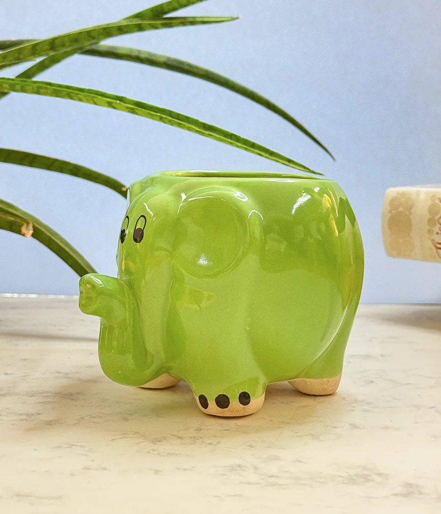 Elephant Ceramic Pot - Image 2