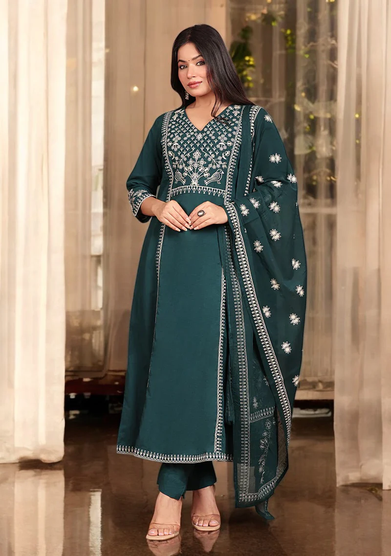 Aravalii Emerald Noor Embroidered Set
