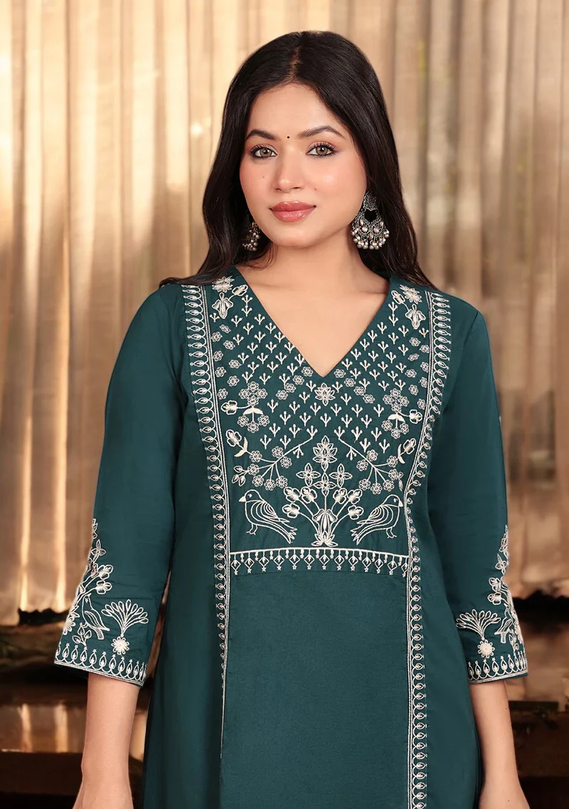 Aravalii Emerald Noor Embroidered Set - Image 5