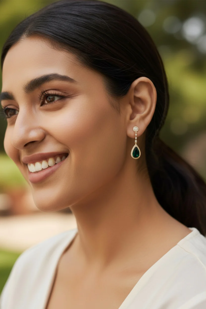 Emerald Royale Drop Earrings - Image 2