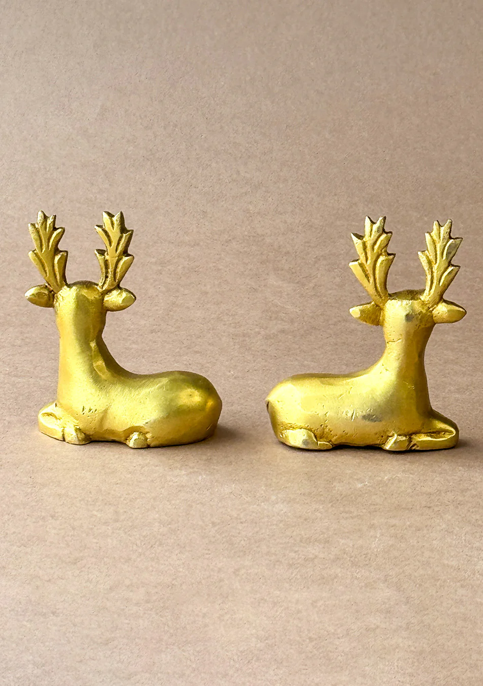 Antique Brass Royal Stag Pair - Image 2
