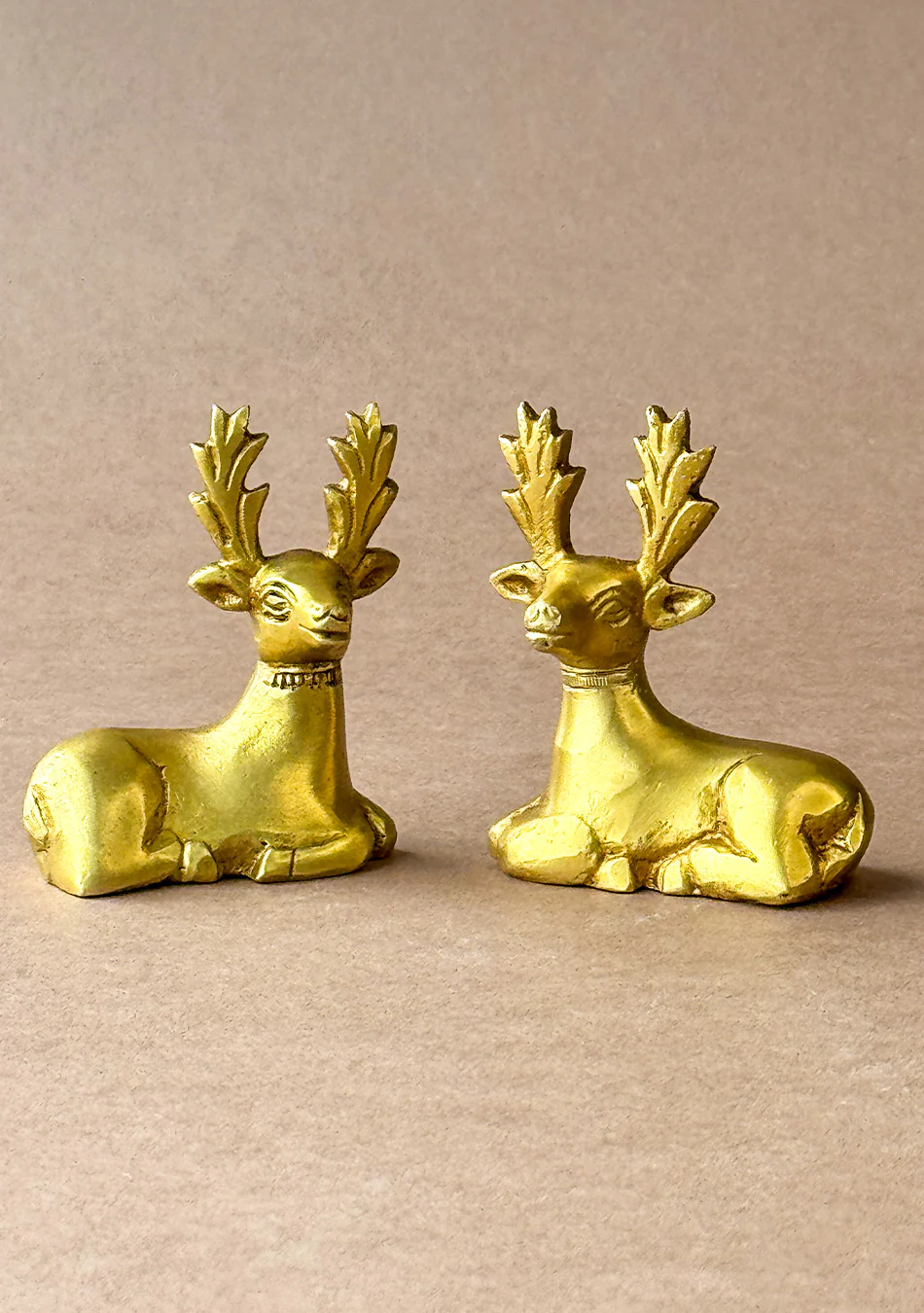 Antique Brass Royal Stag Pair - Image 3
