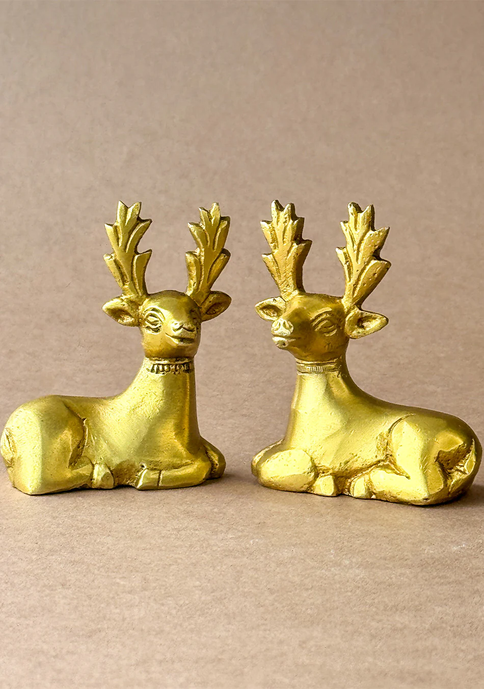 Antique Brass Royal Stag Pair - Image 4