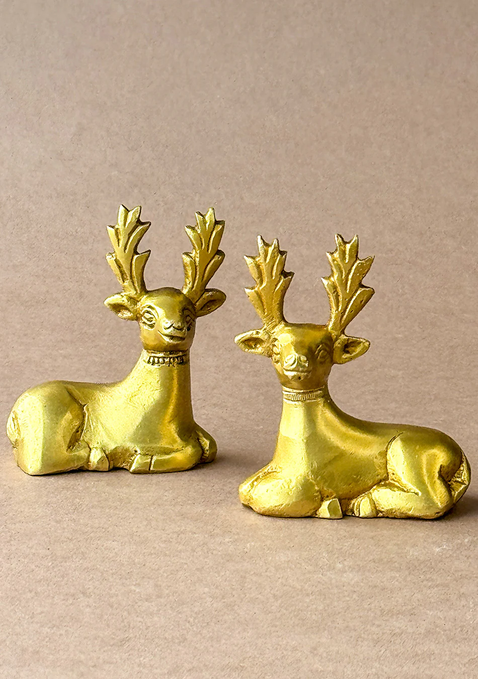 Antique Brass Royal Stag Pair - Image 5