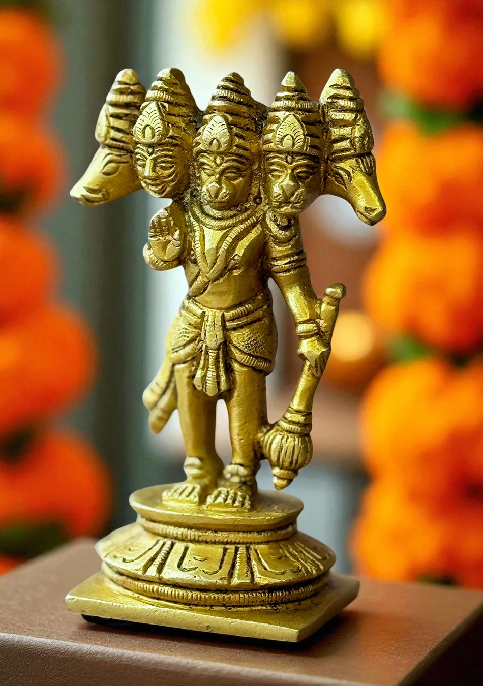 Antique Brass Panchamukhi Hanuman - Image 6
