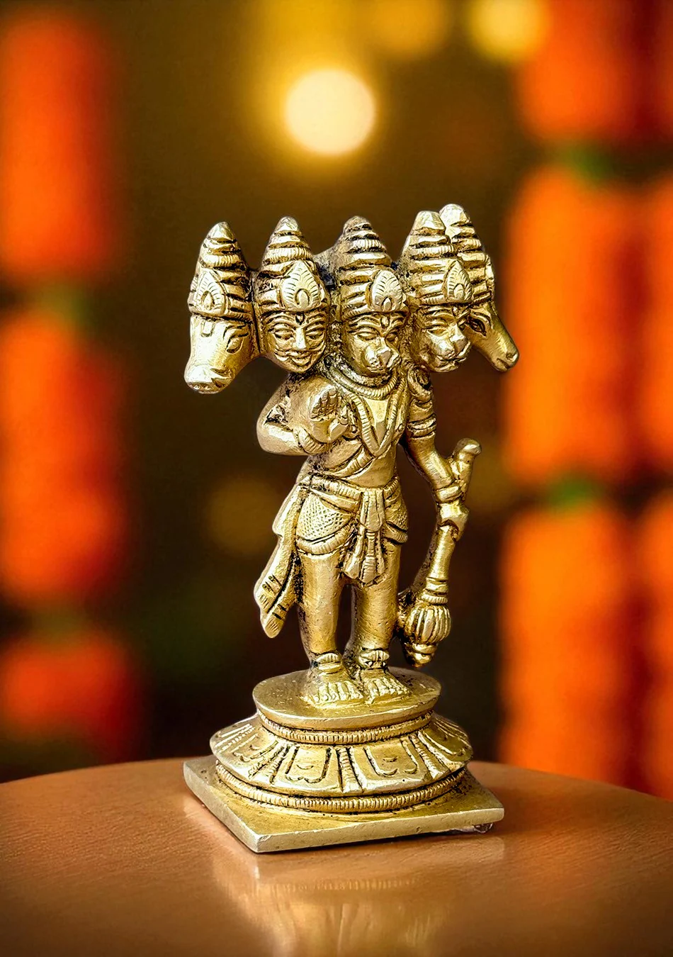Antique Brass Panchamukhi Hanuman - Image 7