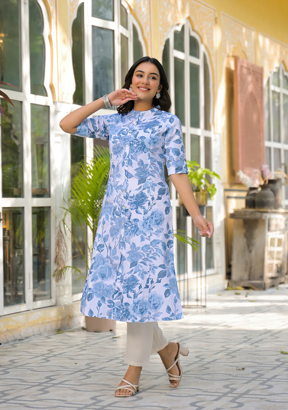 Blue Porcelain Kurta - Image 4
