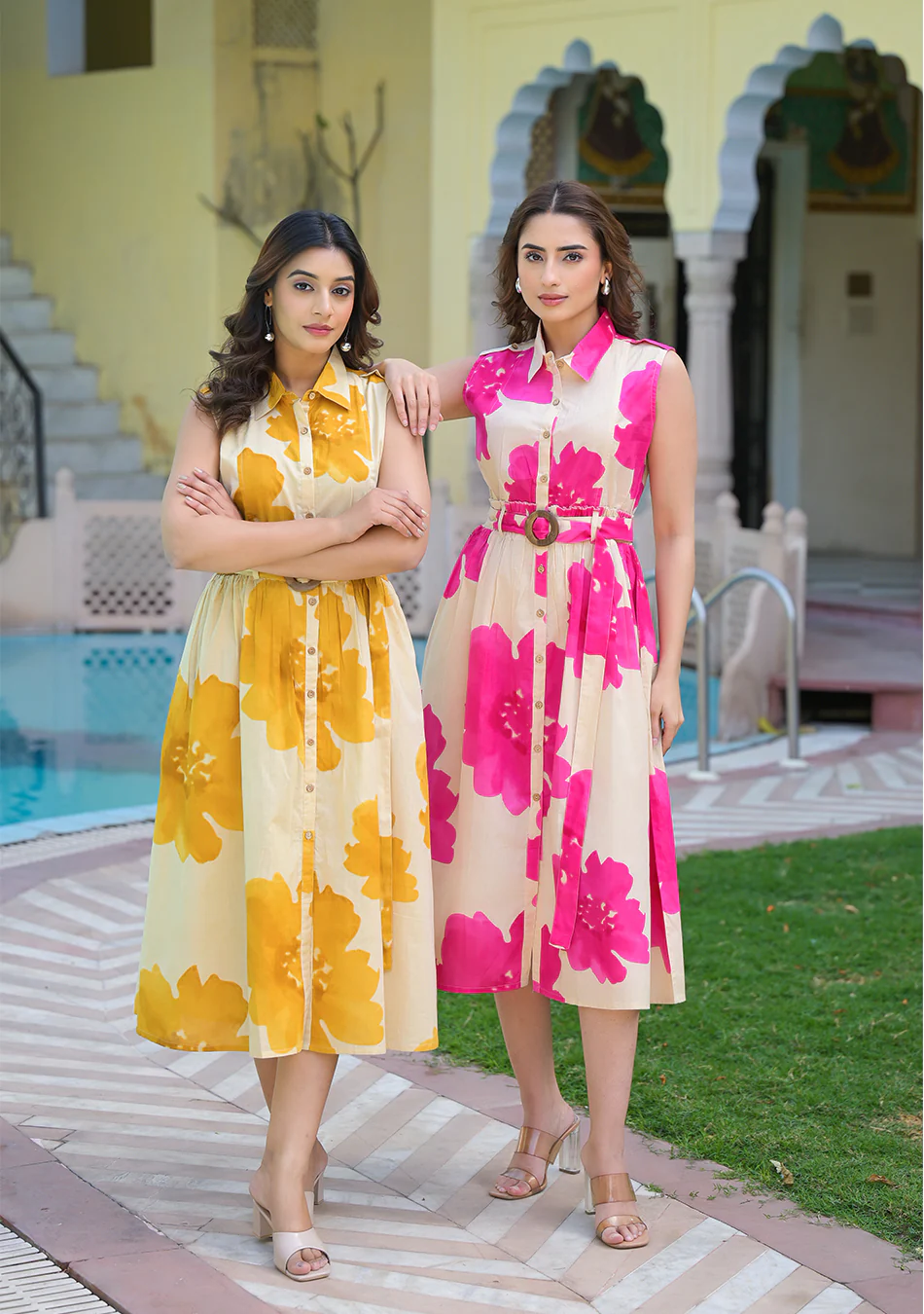 Aravalii Fuchsia Fleur Midi Dress - Image 11