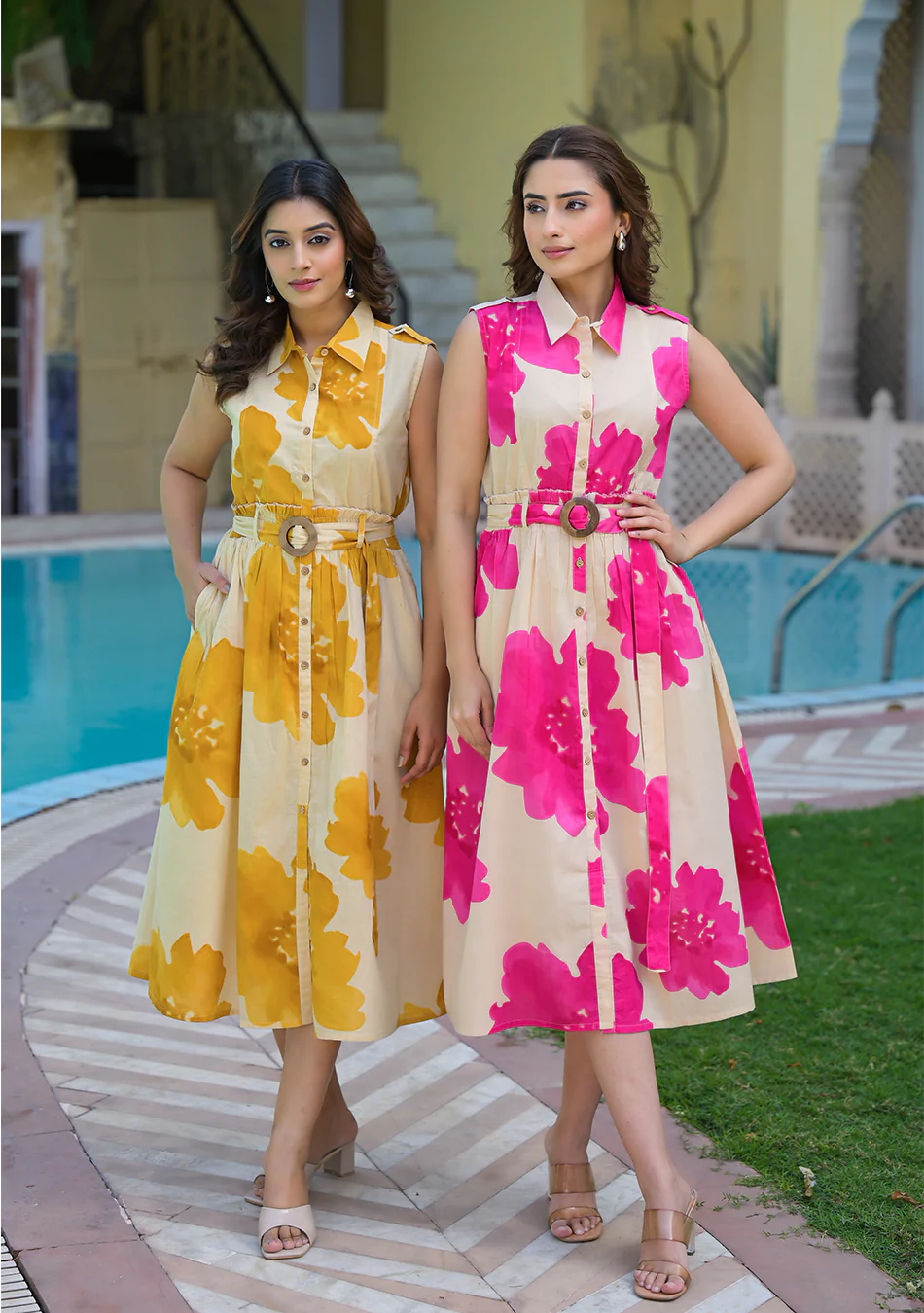 Aravalii Fuchsia Fleur Midi Dress - Image 12