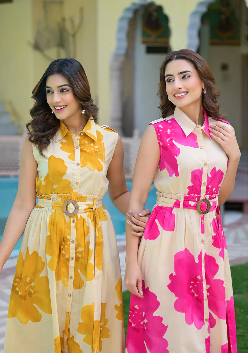 Aravalii Fuchsia Fleur Midi Dress - Image 9