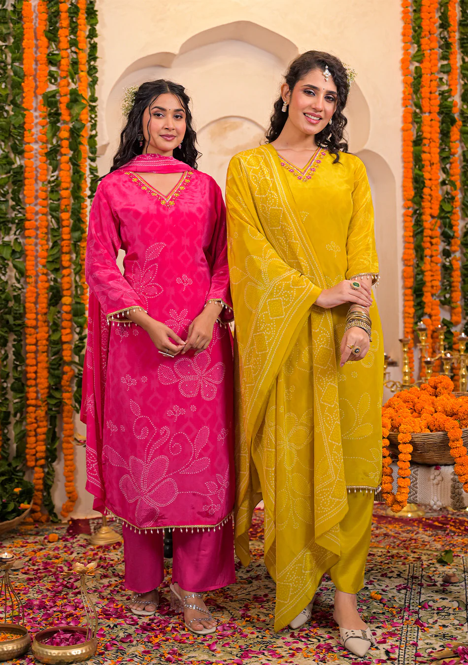 Fuchsia Bloom Crepe Suit Set - Image 8
