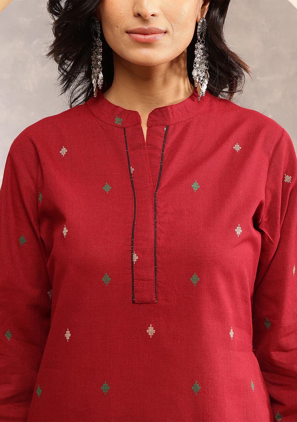 Aravalii Garnet Grace Ikkat Ensemble - Image 12
