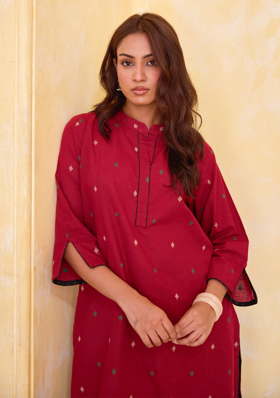 Aravalii Garnet Grace Ikkat Ensemble - Image 3