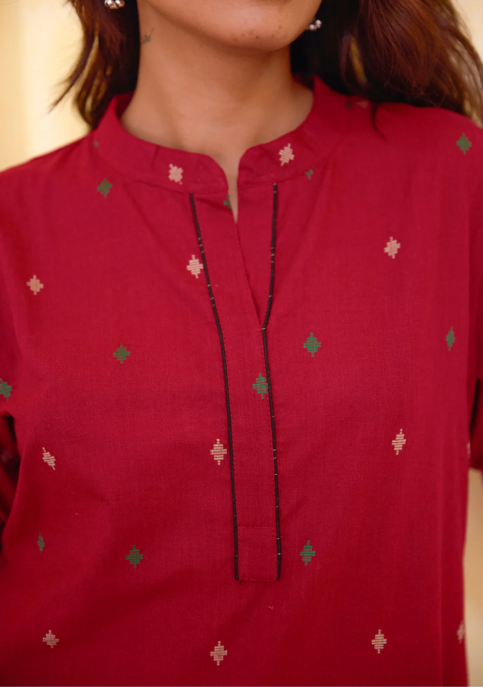 Aravalii Garnet Grace Ikkat Ensemble - Image 4