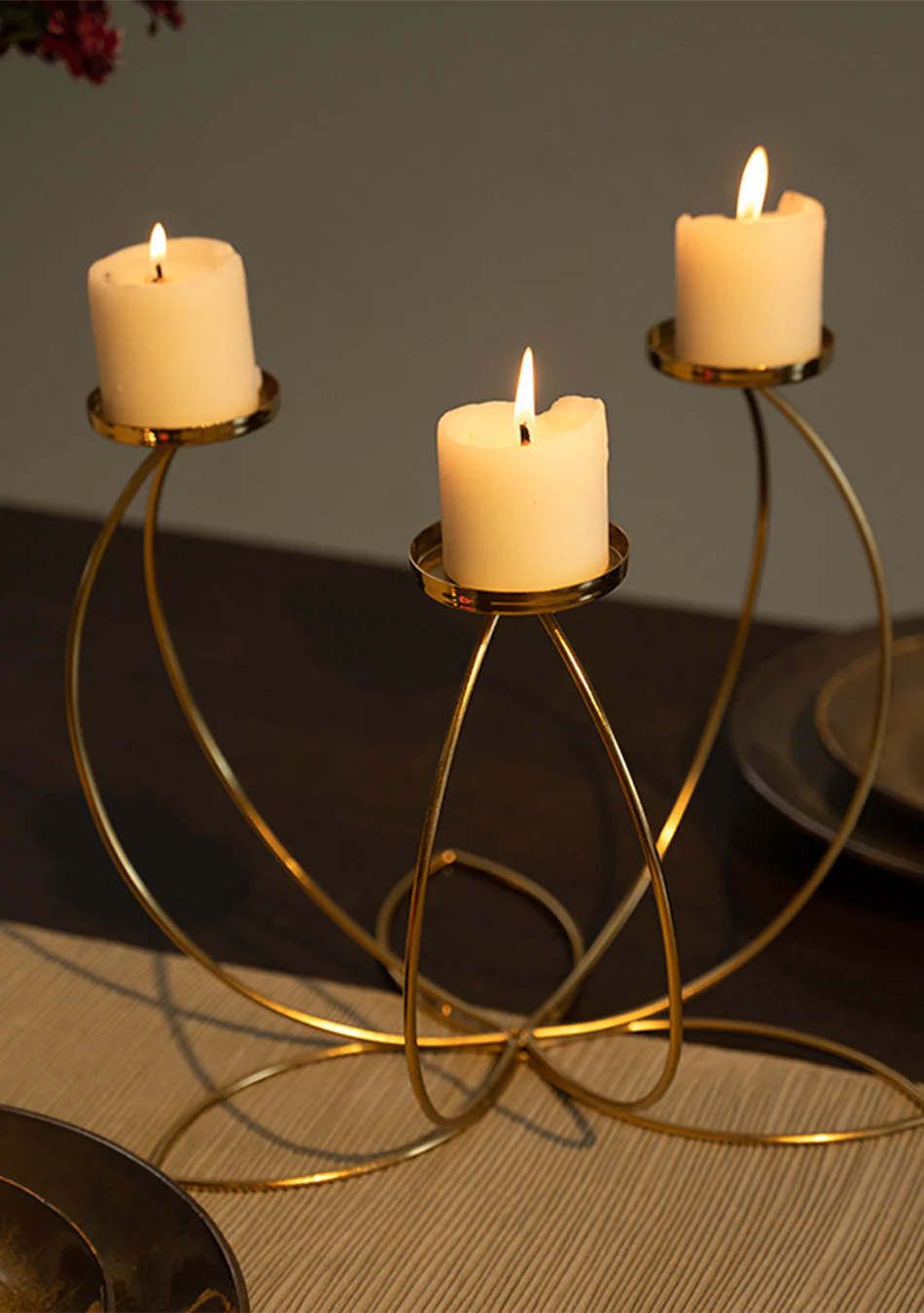 Gold Clover Candle Stand - Image 3