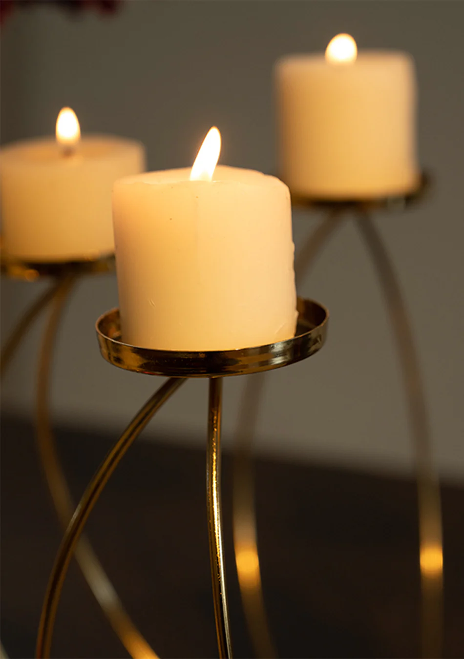 GOLD LOTUS CANDLE STAND - Image 7