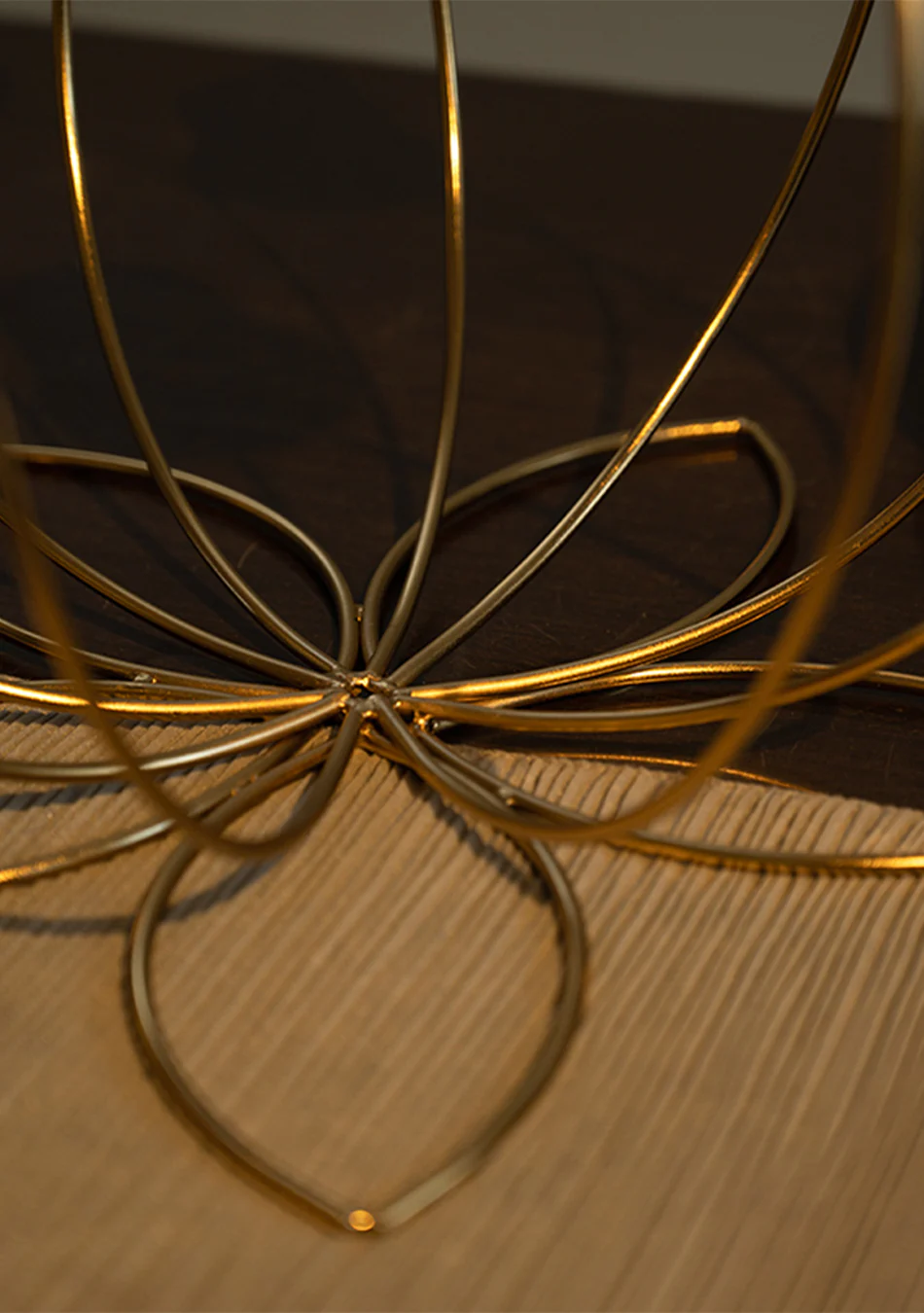 GOLD LOTUS CANDLE STAND - Image 9