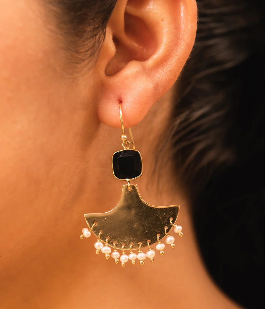 Gold Plated Chandbali Earrings - Image 3