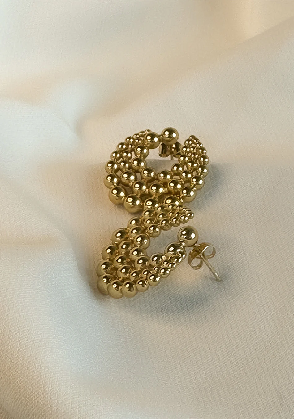 Golden Beaded Earrings - Image 5