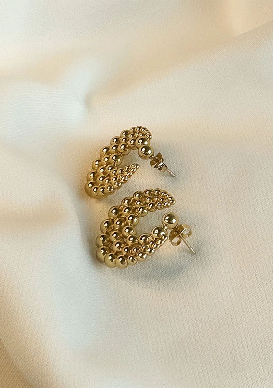 Golden Beaded Earrings - Image 6