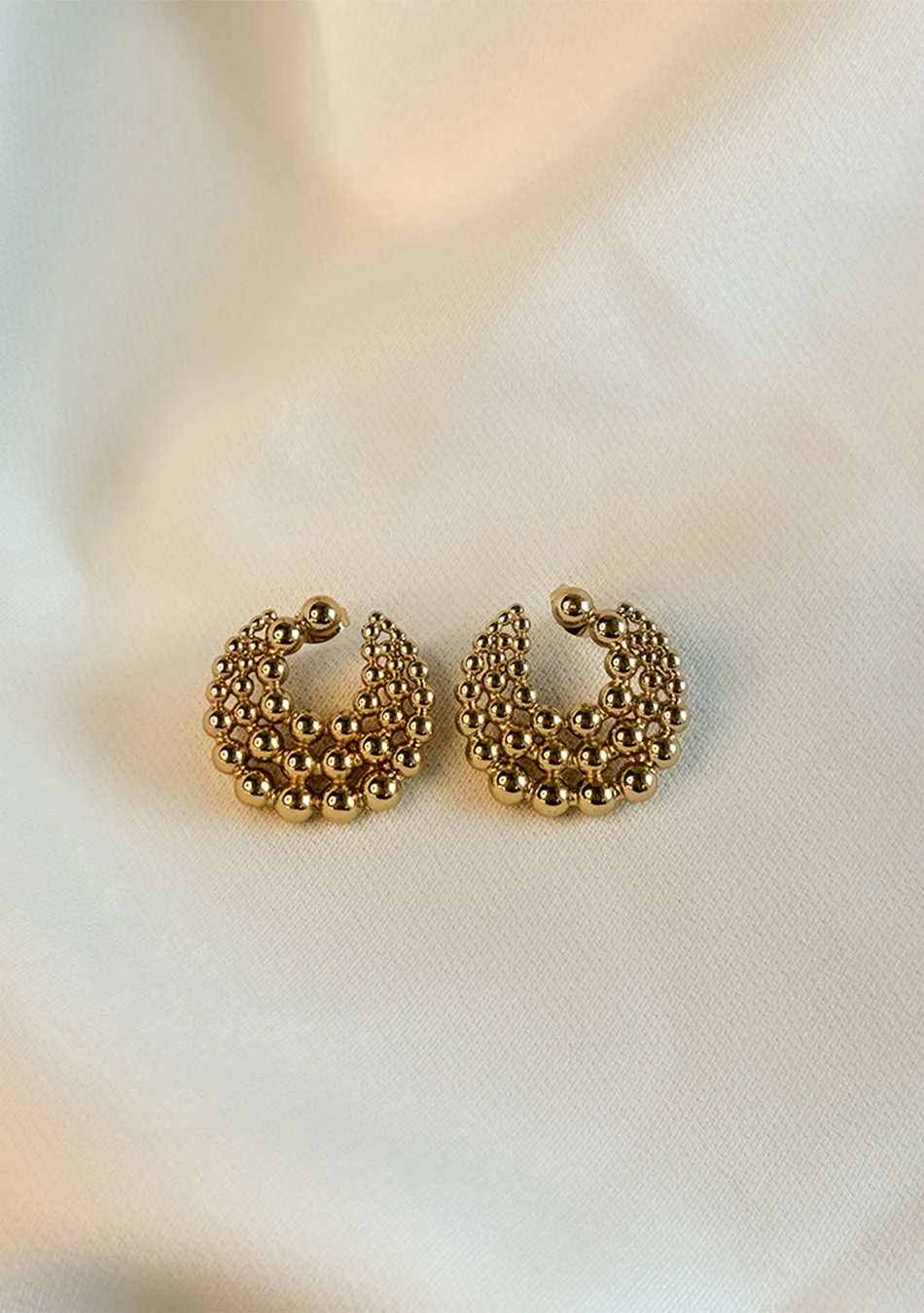 Golden Beaded Earrings - Image 8