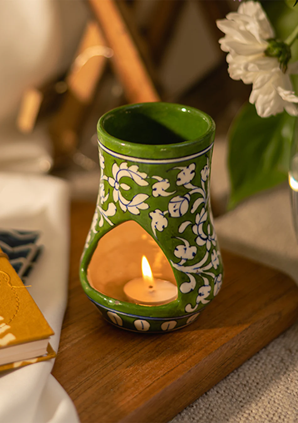 Green Blue Pottery Diffuser - Image 4