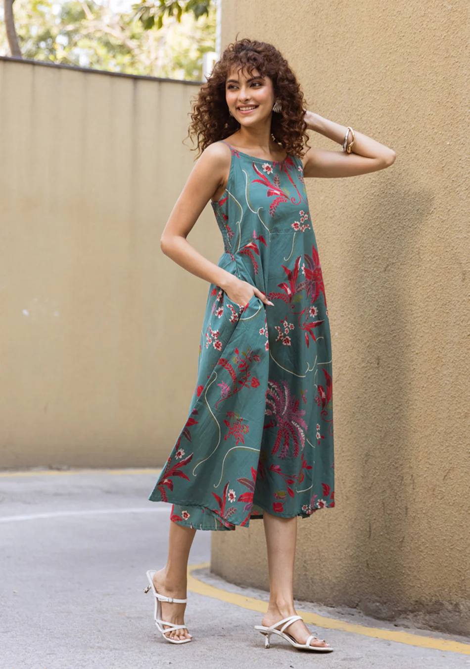 Aravalii Verdant Rosé Midi Dress