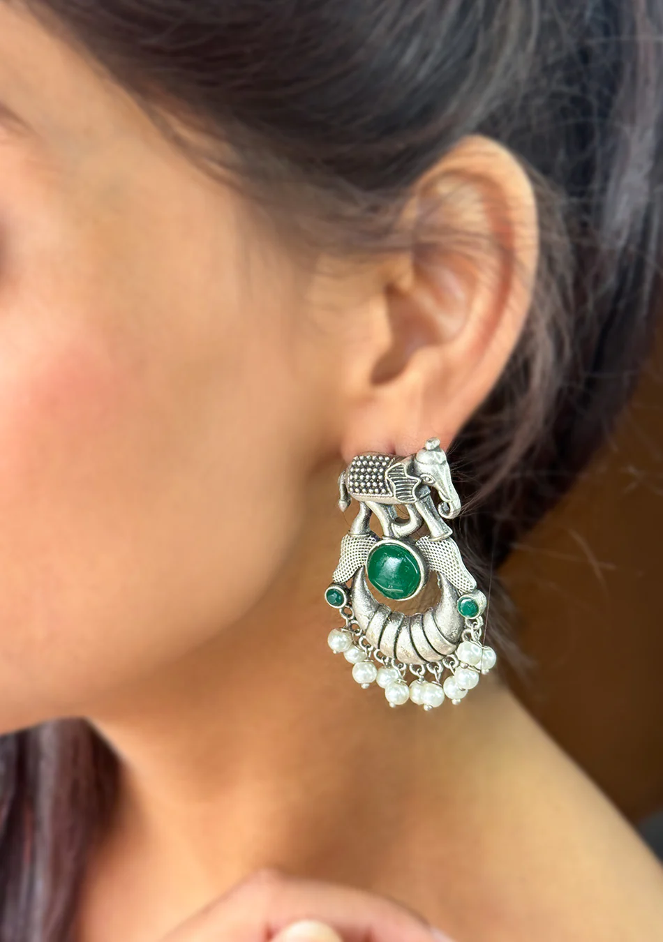 Green Tusker Earrings - Image 3
