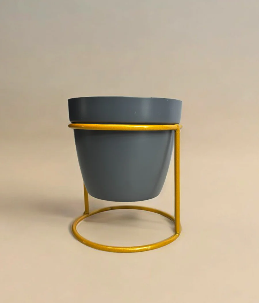 Grey Pot with Stand - Image 3