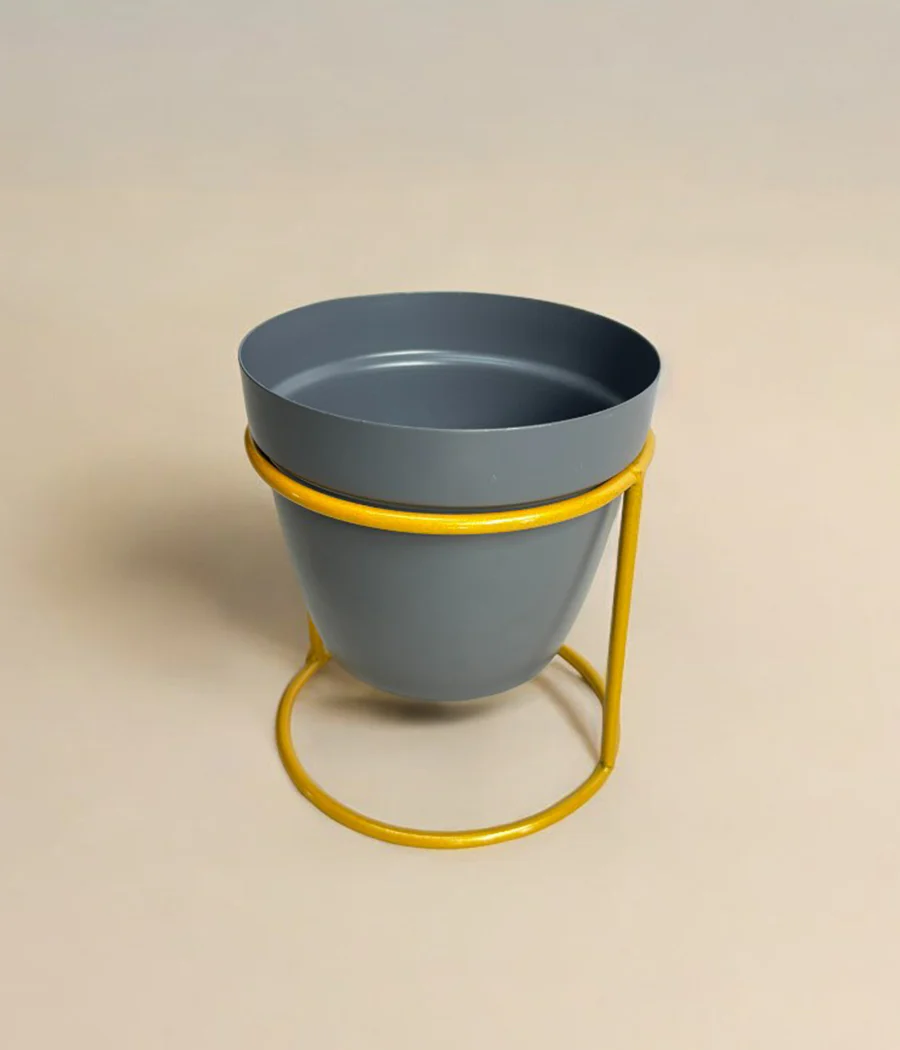 Grey Pot with Stand - Image 4