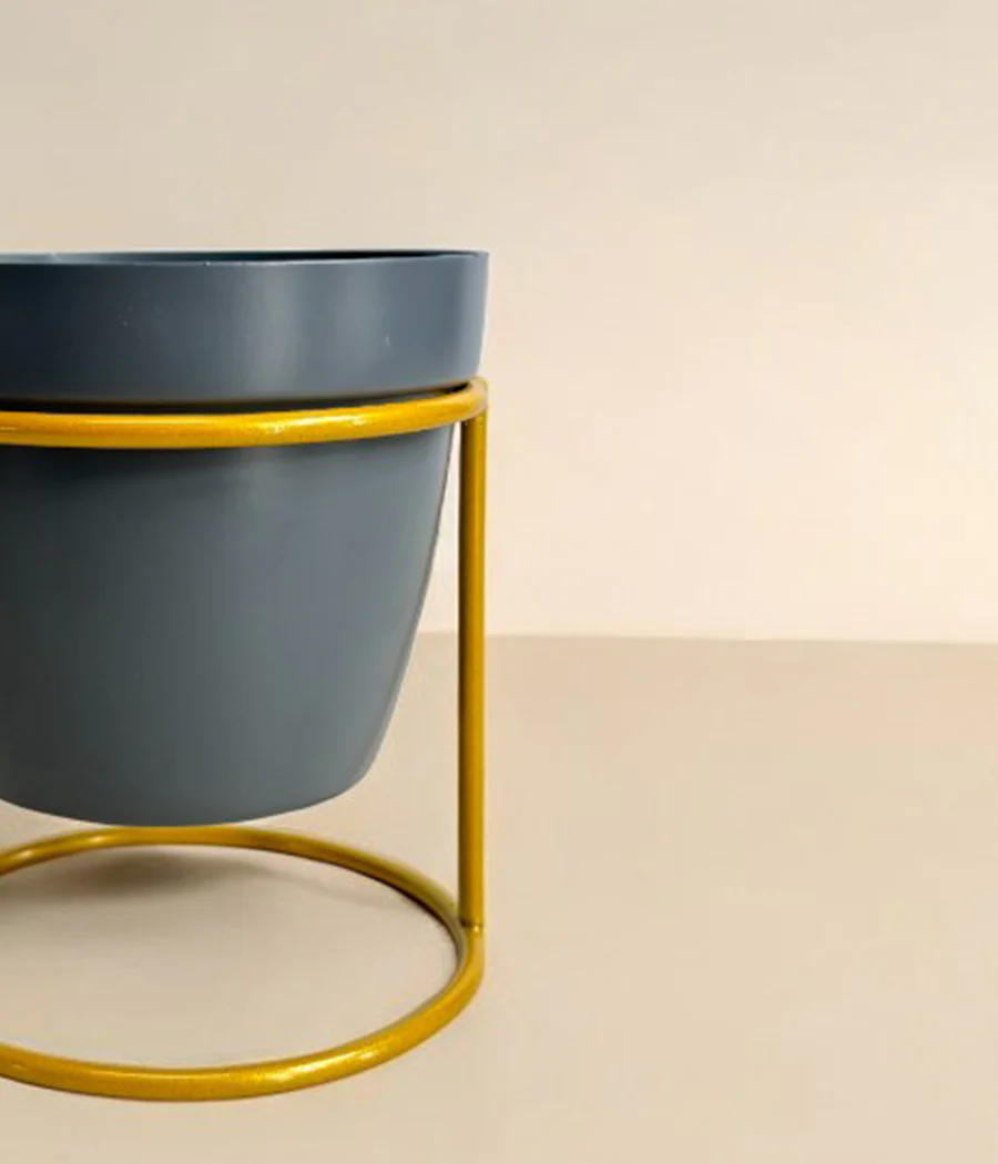 Grey Pot with Stand - Image 7